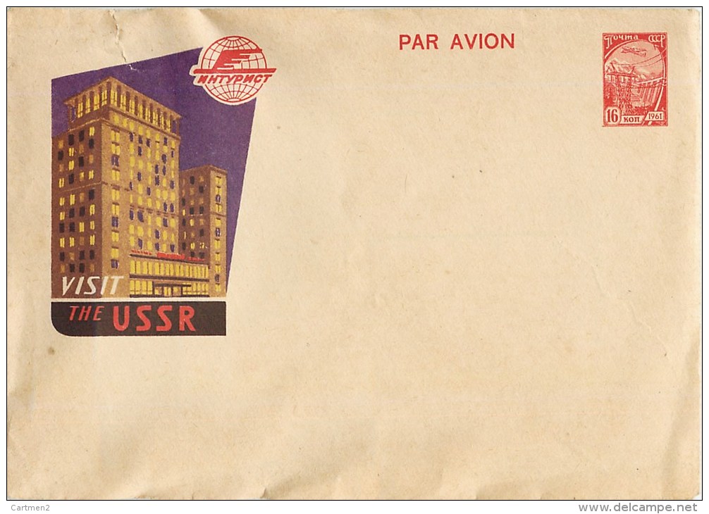 LETTRE RUSSE U.R.S.S."  VISIT THE U.R.S.S. " Russie Russia Entier Postal Kiev Ukraine - Usados