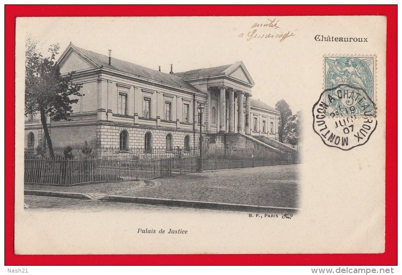 Carte Postale De 1907  -  CHATEAUROUX -   Palais De Justice - Chateauroux