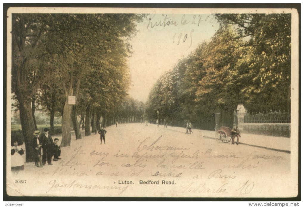 LUTON BEDFORD ROAD OLD POSTCARD 1905 - Autres & Non Classés