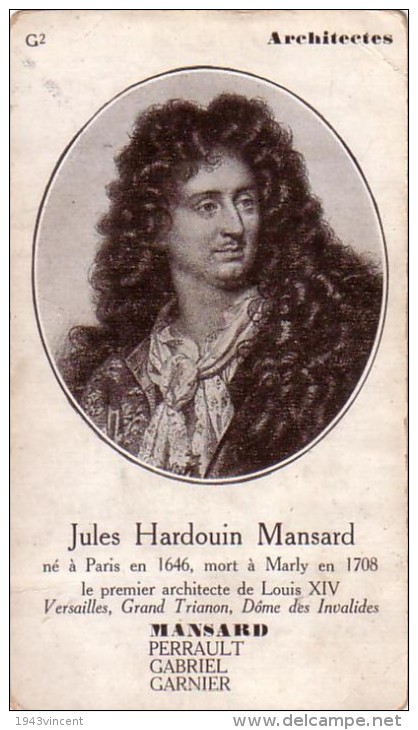 C 10548 - JULES HARDOUIN MANSARD - Architecte  -  7 X 12 Cm - Geschichte