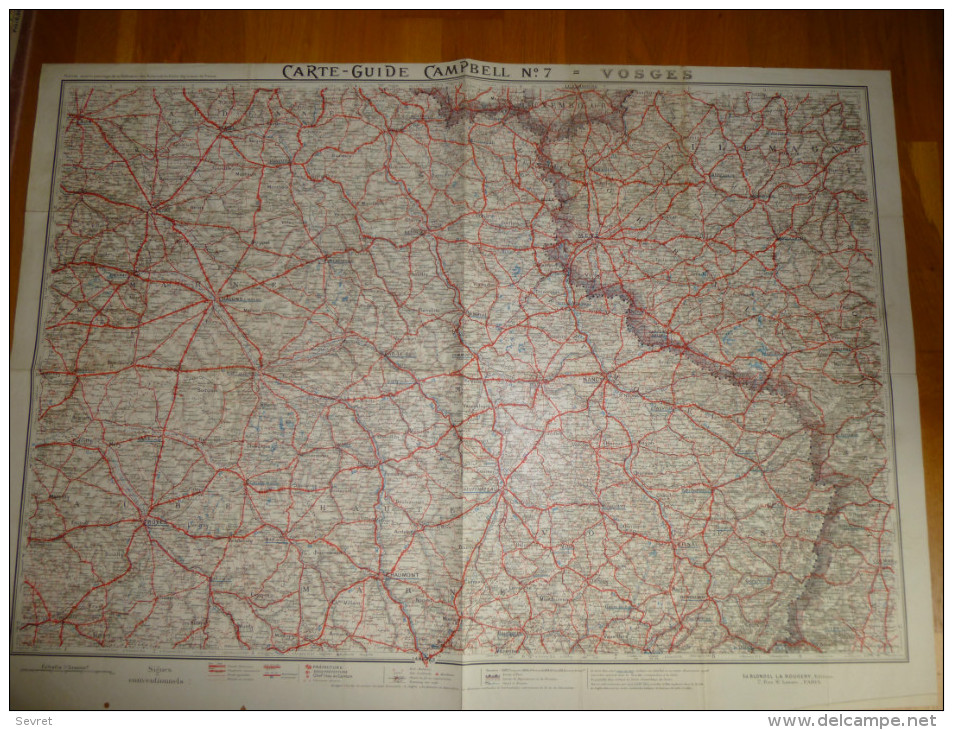 Carte Guide CAMPBELL N° 7 VOSGES. Publiée Sous Le Patronage De La Fédération Des Automobile-Clubs  Edt Blondel. - Carte Geographique