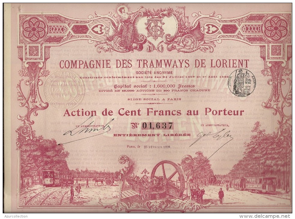 TRAMWAYS DE LORIENT - Chemin De Fer & Tramway