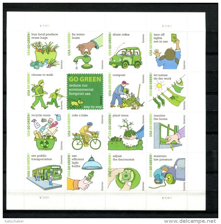 285765034 USA POSTFRIS MINT NEVER HINGED POSTFRISCH EINWANDFREI SCOTT 4524 Go Green - Neufs