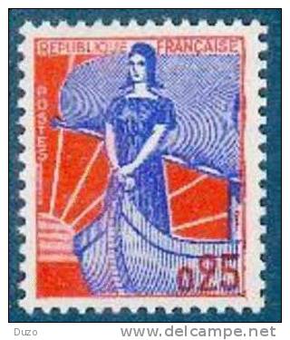 France - 1959/60  - Marianne à La Nef - Y&T N° 1234 ** Luxe Neuf 1er Choix ( Gomme D´origine ) - 1959-1960 Marianne In Een Sloep