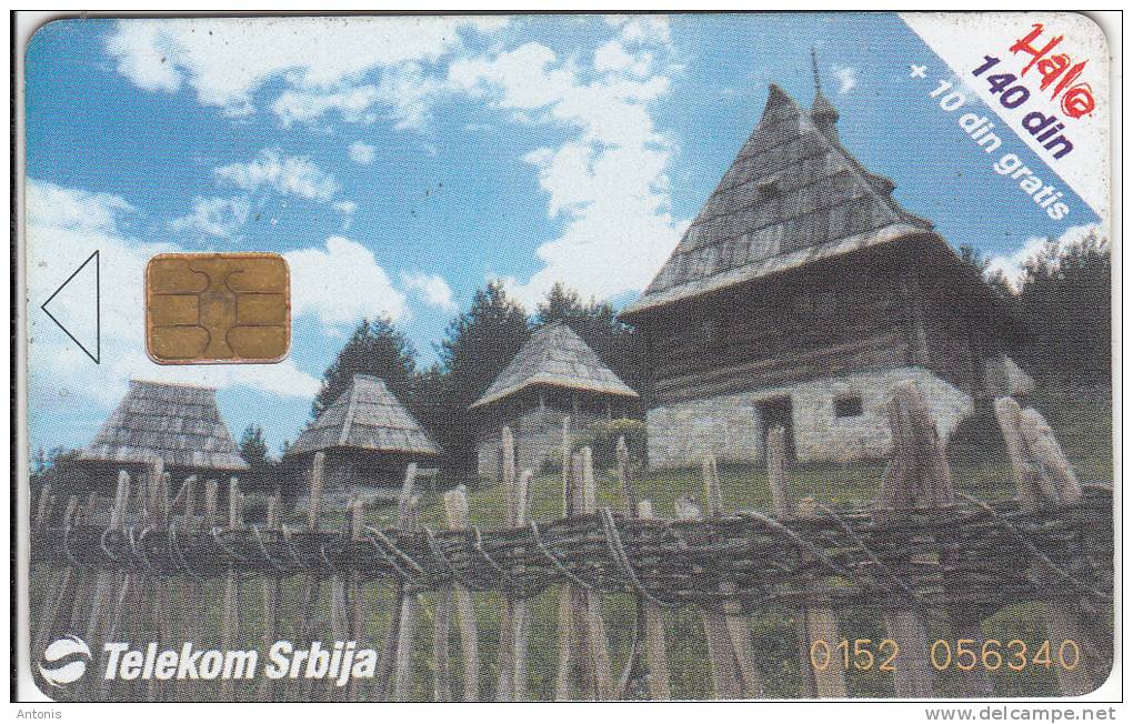 SERBIA - Old Village "Sirogojno", Telecom Srbija Telecard 140 Din, 04/01, Used - Jugoslavia