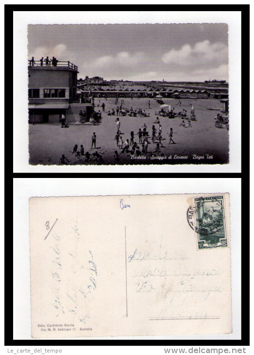 Cartolina/postcard BARLETTA - Spiaggia Di Levante. Bagni Teti. Anni´50 - Barletta