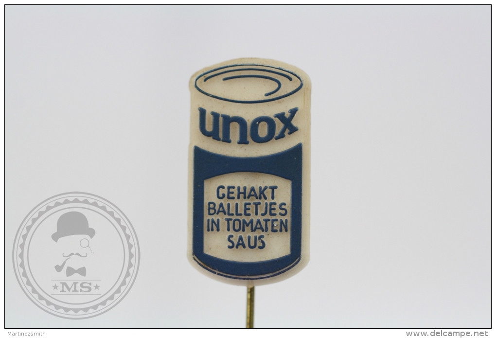 Vintage Unox Gehakt Balletjes In Tomatcn Saus, Netherlands Food Advertising  - Plastic Needle Pin/ Badge - Alimentación