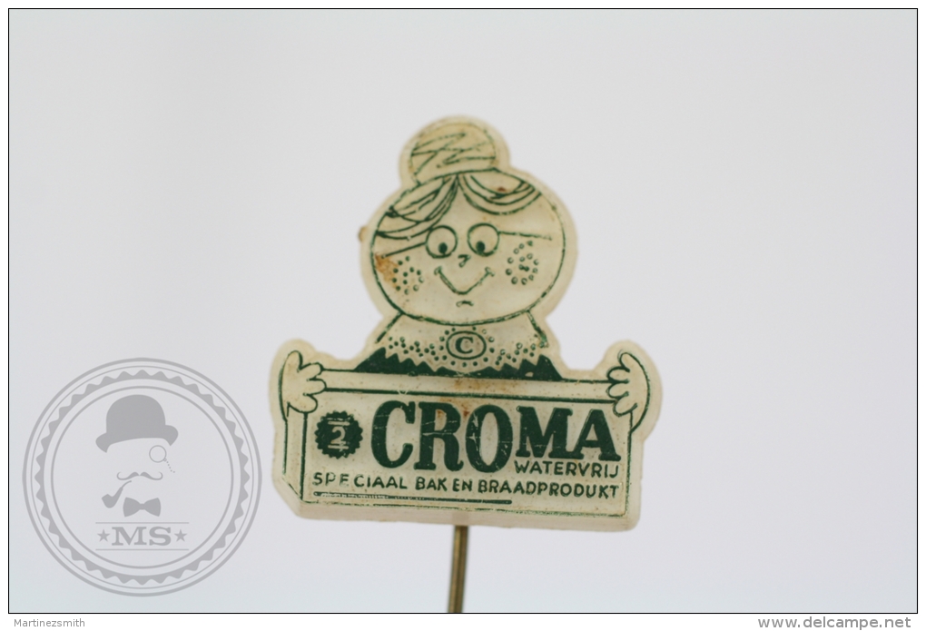 Vintage Croma Watervru Special Bak En Braadprodukt, Netherlands Advertising  - Plastic Needle Pin/ Badge - Alimentación
