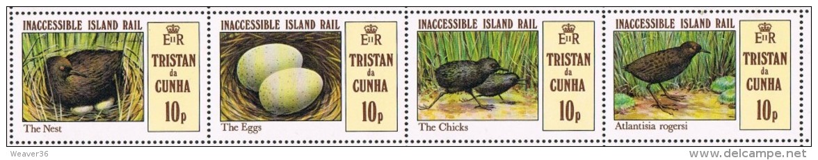 Tristan Da Cunha SG315a 1981 Inaccessible Island Rail 4v Se-tenant Unmounted Mint - Tristan Da Cunha