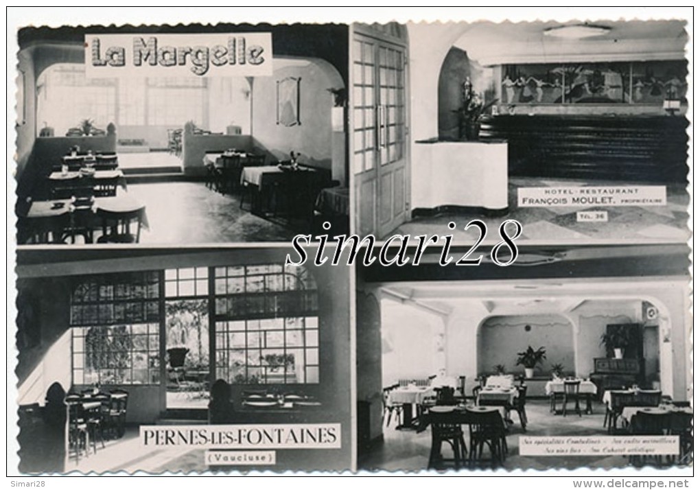 PERNES-LES-FONTAINES - PHOTO DE LA MARGELLE - HOTEL RESTAURANT F. MOULET (DIM 12 X 8) - Pernes Les Fontaines