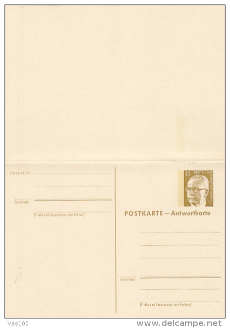 PRESIDENT, PC STATIONERY WITH ANSWER CARD, ENTIER POSTAUX, UNUSED, GERMANY - Cartes Postales - Neuves