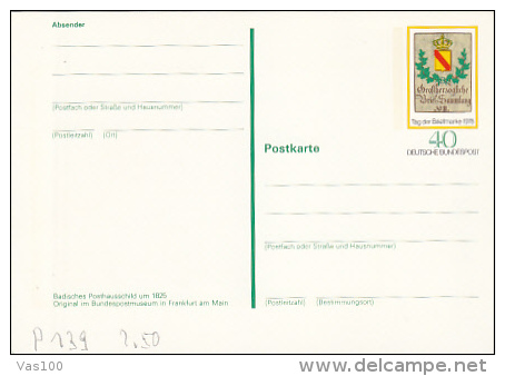 OLD STAMP, STAMP'S DAY, PC STATIONERY, ENTIER POSTAUX, 1978, GERMANY - Illustrated Postcards - Mint