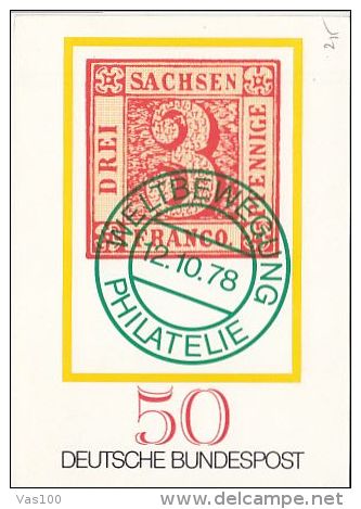 OLD STAMP, STAMP'S DAY, PC STATIONERY, ENTIER POSTAUX, 1978, GERMANY - Illustrated Postcards - Mint