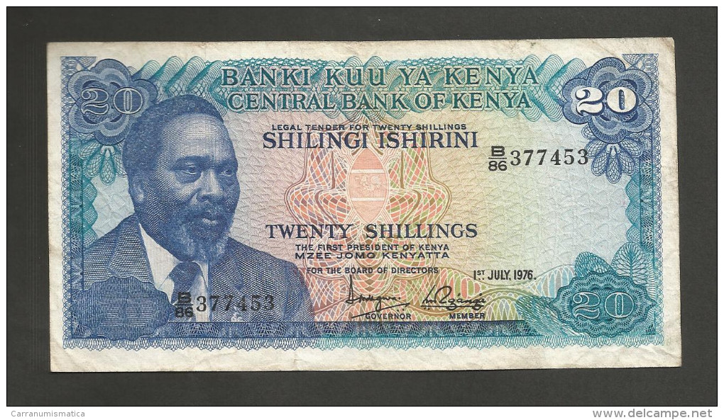 [NC] KENYA - CENTRAL BANK Of KENYA - 20 SHILLINGS (1976) - KENYATTA - Kenia