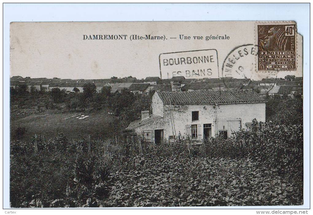52c06	Cpa	DAMREMONT 	Une Vue Générale 1931 , Coin Haut Droit Rogné ! - Other & Unclassified