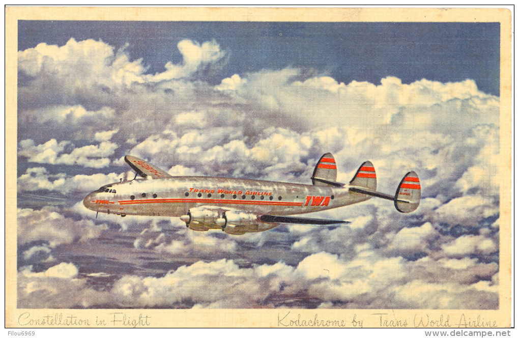 CARTE POSTALE            CONSTELLATION IN FLIGHT      IDENTIQUE A  CELUI DE MARCEL  CERDAN - 1946-....: Modern Tijdperk