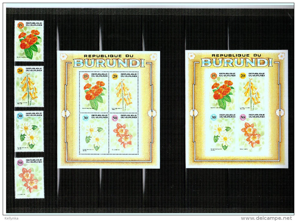 Burundi - 982/985 + BL129/129A - Fleurs - 1992 - MNH - Ongebruikt