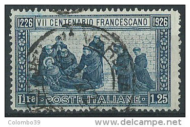 Italia 1926 Usato - S.Francesco £ 1,25 Dent.14 Normale Centratura VEDI SCAN - Usati