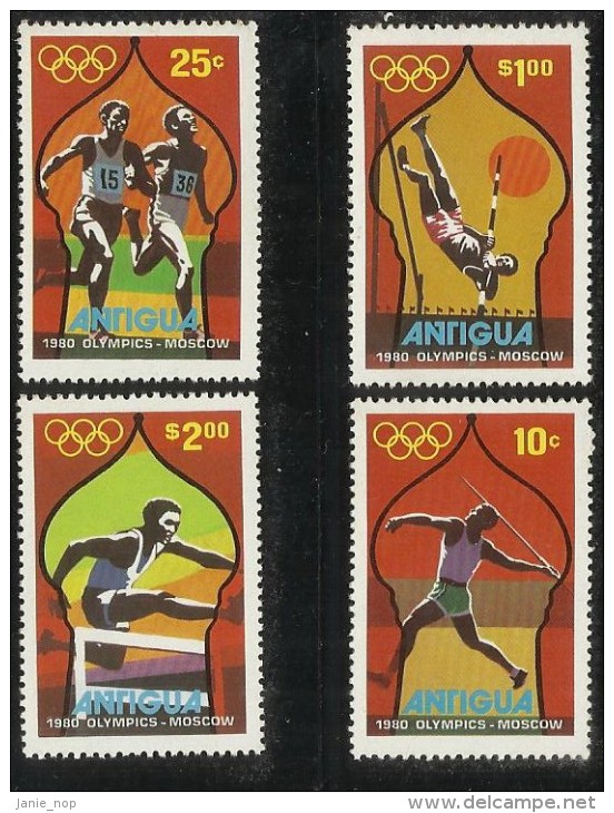 Antigua 1980 Moscow Olympic Games MNH - 1960-1981 Autonomie Interne