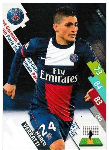 Marco Verratti    - Paris Saint Germain  - Psg-8 -carte Panini Football Adrenalyn Xl - Ligue 1 - Trading Cards