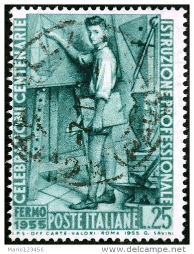 ITALIA, ITALY, ITALIEN, COMMEMORATIVI, ISTRUZIONE, 1955, 25 L., FRANCOBOLLO USATO, Michel 948 - 1946-60: Usati