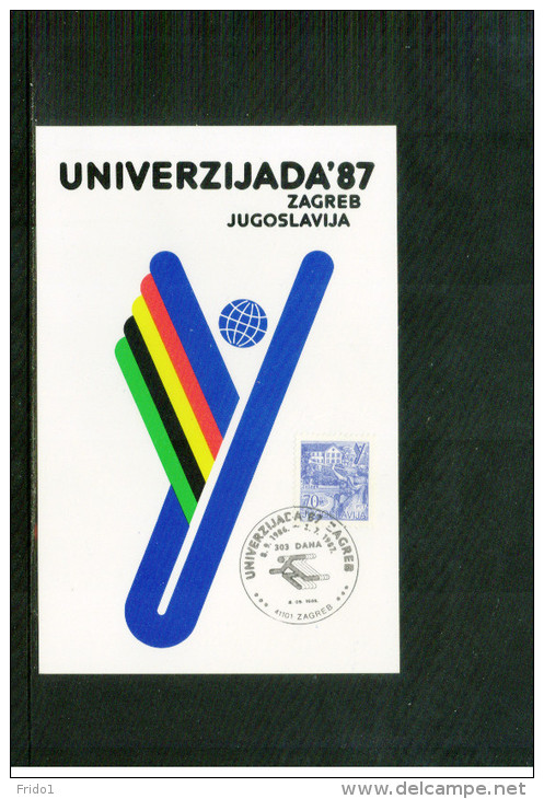 Jugoslawien / Yugoslavia / Yougoslavie Zagreb Universiade  Maximumcard - Cartes-maximum