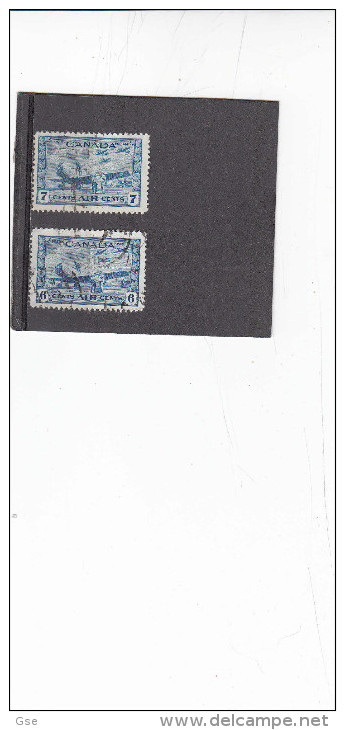 CANADA  1943 - Yvert  A7/8° - Aerei - Airmail