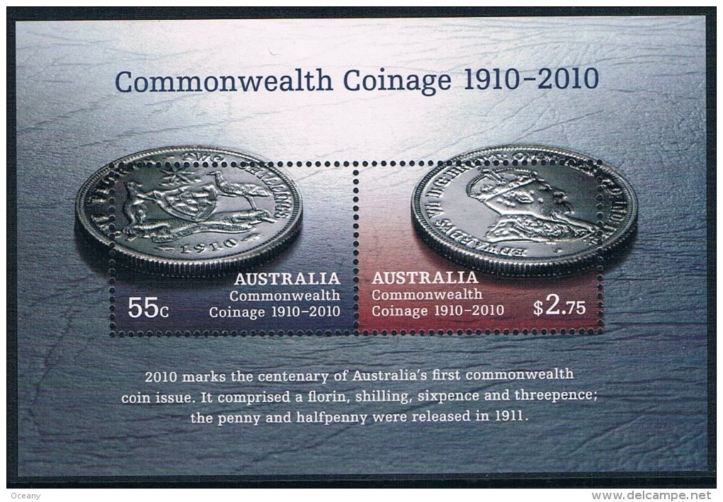 Australie - Centenaire De La Première Monnaie Du Commonwealth D'Australie BF 127 ** - Blocs - Feuillets