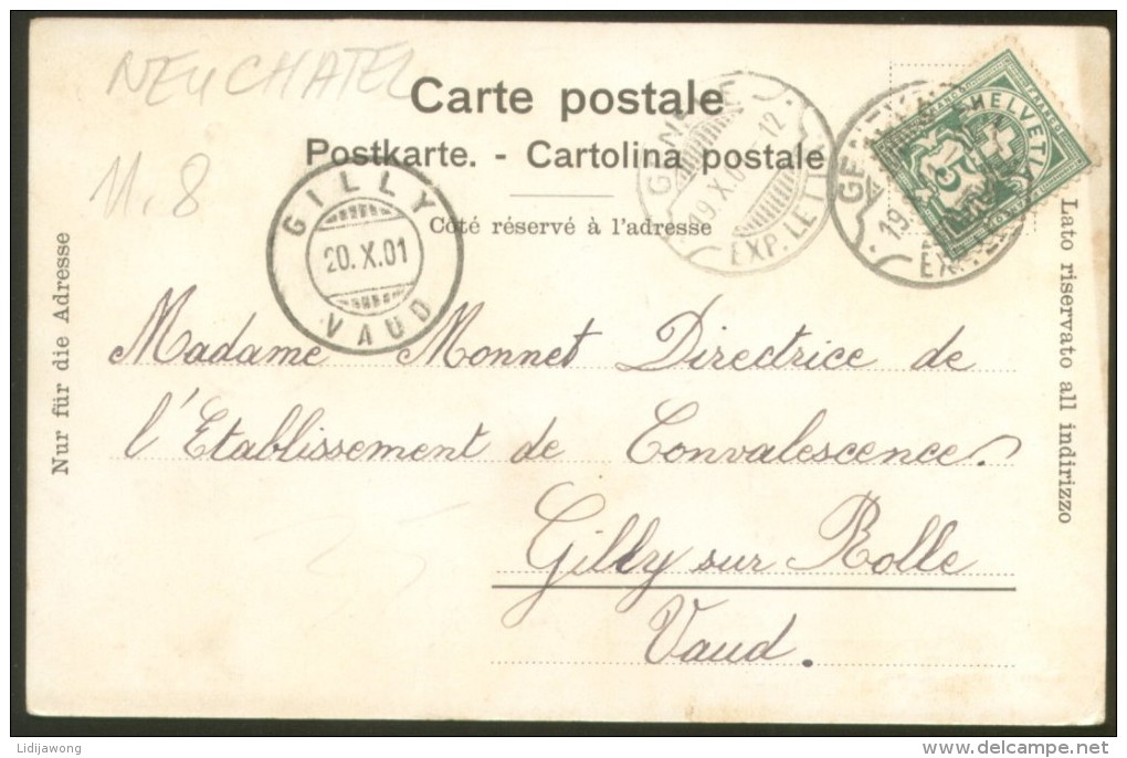 CERNIER OLD POSTCARD 1901 - Cernier