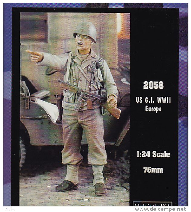 - VERLINDEN - Figurine " U S G.I. WWII Europe " - 75 Mm Ou 1/24° - Réf 2058 - Figurines