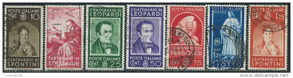 Italia 1937 Usato - Illustri7v Non Completa VEDI SCAN 20c E 25c Leggera Piega - Used