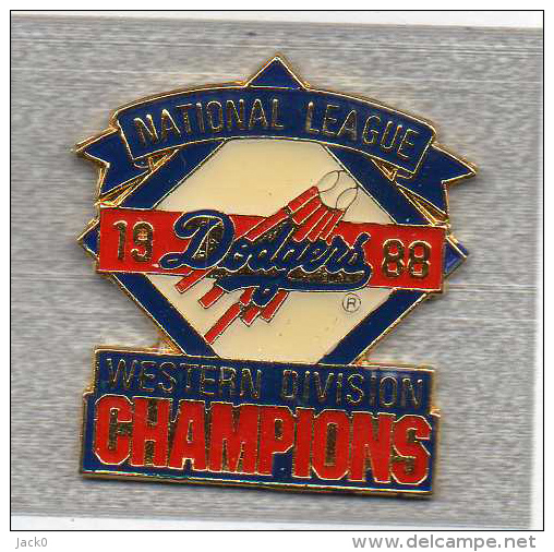 Pin´s  Sport  Baseball, National  League  1988  DODGERS  Western  Division  CHAMPIONS - Béisbol