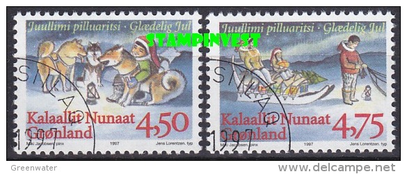 Greenland 1997 Christmas 2v Used Cto (18100) Stamps With Full Gum - Gebruikt