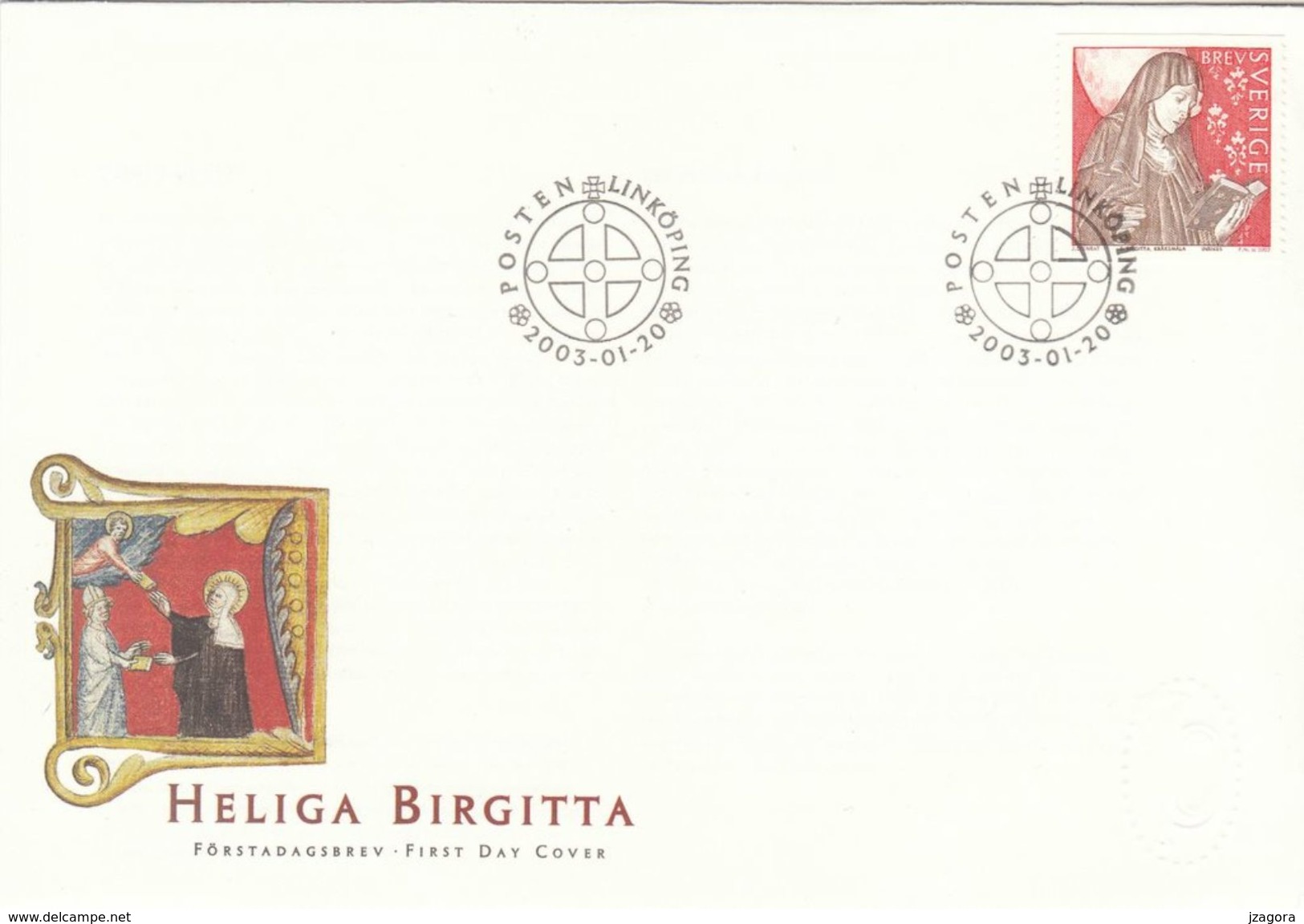 RELIGION HOLY MEN ST SAINT SANTA BIRGITTA BRIDGET BRIGIDA SWEDEN SUEDE SCHWEDEN 2003 FDC MI 2338 F 2351 - Theologians