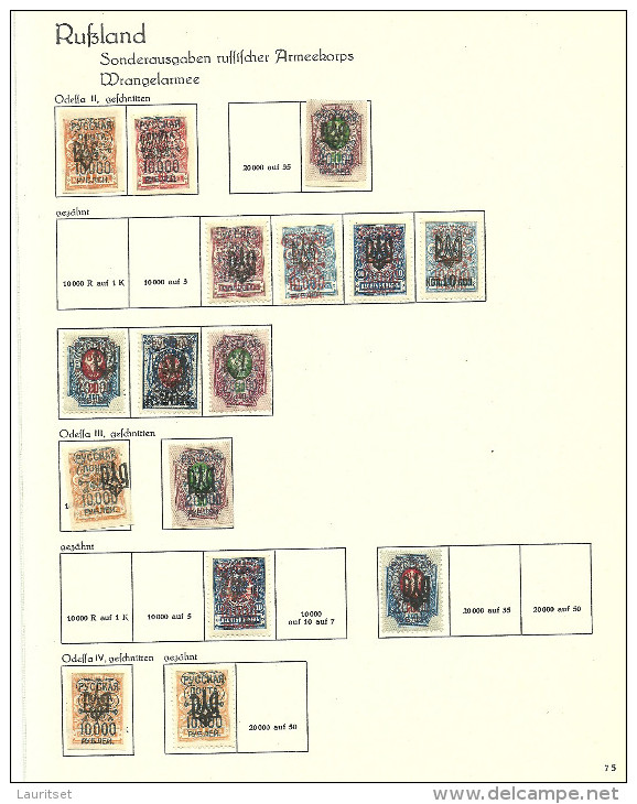 RUSSLAND RUSSIA 1920 Wrangelarmee Lagerpost Gallipoli On Ukraina Odessa OPT Stamps * Page 1 - Armée Wrangel