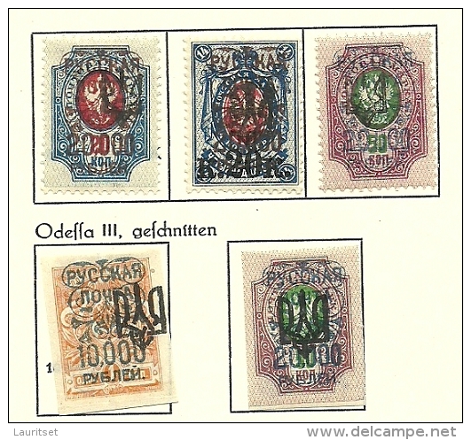 RUSSLAND RUSSIA 1920 Wrangelarmee Lagerpost Gallipoli On Ukraina Odessa OPT Stamps * Page 1 - Wrangel-Armee