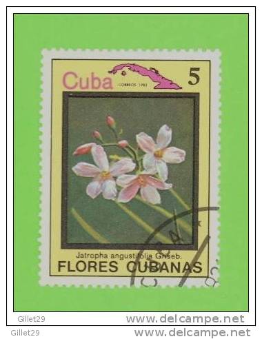 TIMBRES - CUBA - LOT DE 10 TIMBRES DE FLEURS - USED - FLOWERS -