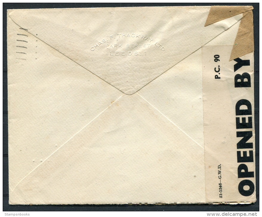 1942 GB Leeds / Manchester Airmail Covers - USA. 3 Different PC 90 Censor Strips - Covers & Documents