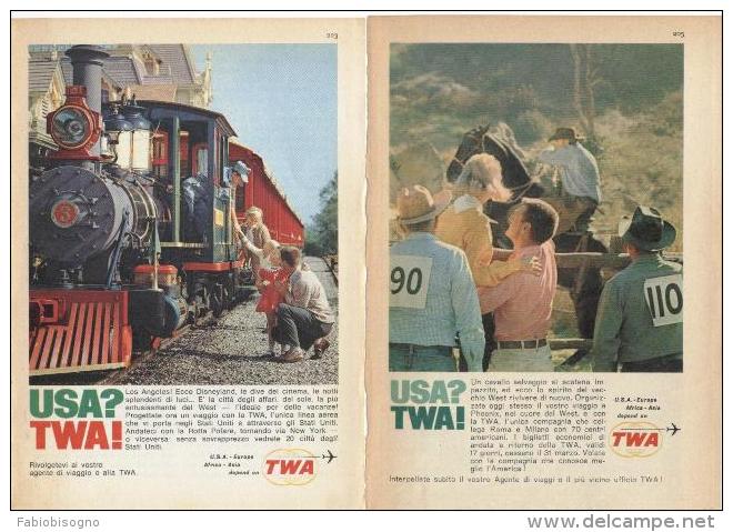 1963 - TWA -    4 Pagine Pubblicità  Cm.13 X 18 - Advertenties