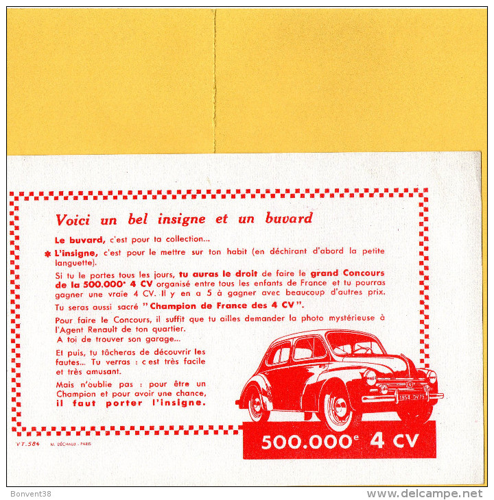 BUVARD - Grand Concours De La 500.000e  4 CV - Auto's