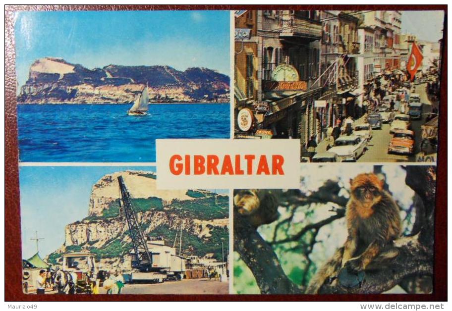 GIBRALTAR 1967  2 Set GIBRALTAR A BRITISH COLONY SINCE 1704- Cartolina Animata - Timbro A Targhetta X TARANTO -VEDI FOTO - Gibraltar