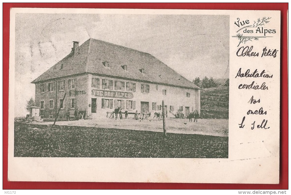 MAL-07  Vue Des Alpes  Chevaux. Précurseur. Cachet Les Loges 1903 + Cachet Linaire Vue-des-Alpes Près Hauts-Geneveys. - Les Hauts-Geneveys