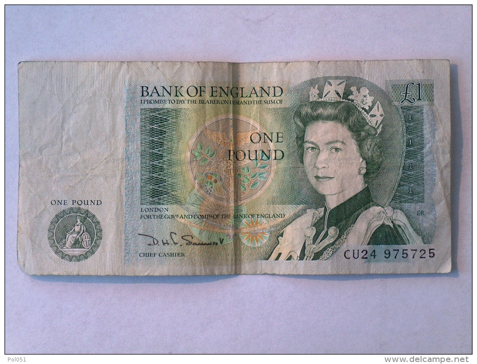 GRANDE BRETAGNE BANK OF ENGLAND (£1) ONE POUND NOTE Signed By DHF Somerset (Cashier 1980-1988) - 1 Pound