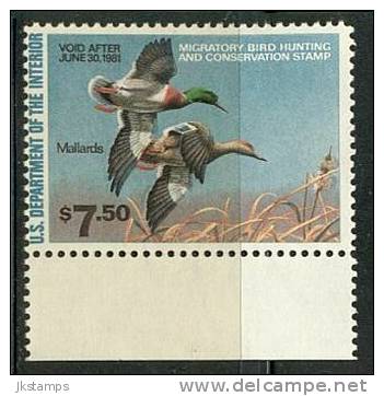 US Duck Stamp #RW47 MNH Magnificent Pair Of Mallards In Flight - Duck Stamps