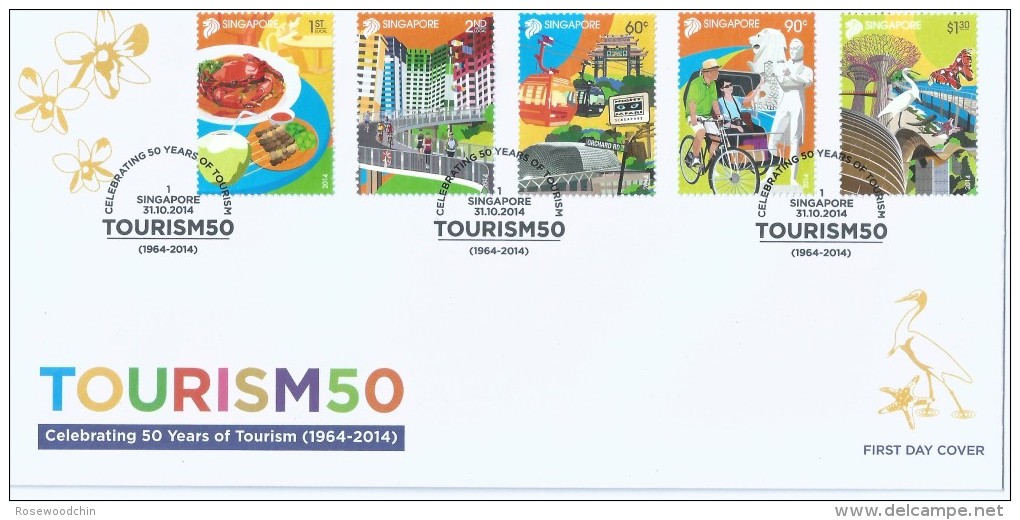 2014 Singapore Stamps First Day Cover FDC - CELEBRATING 50 YEARS OF TOURISM 1964-2014  (A-0126) - Singapur (1959-...)