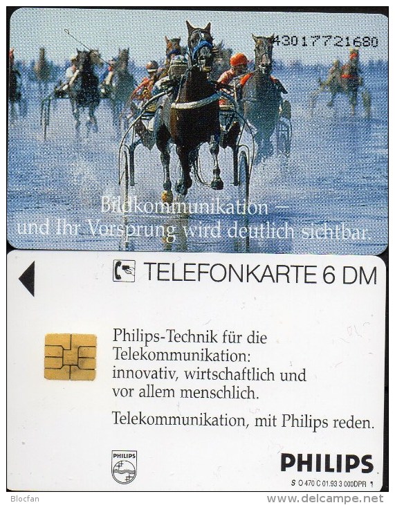 Philips Ballon-Fahrt TK O 470 C/1993 ** 45€ Telefonkarten Kommuniktion Werbung Für Pferde-Sport Art Tele-card Of Germany - O-Serie : Serie Clienti Esclusi Dal Servizio Delle Collezioni