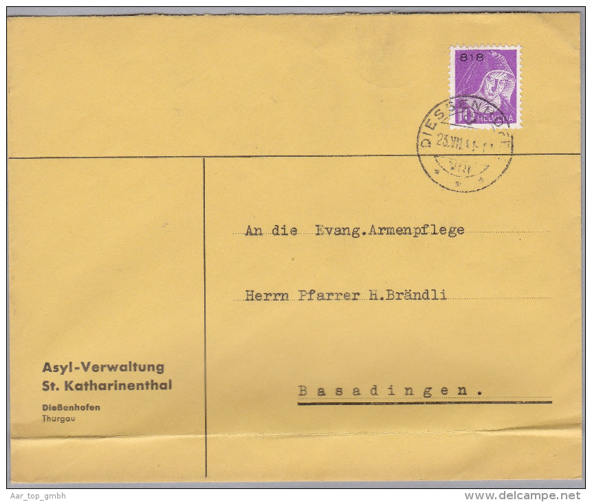Heimat TG DIESSENHOFEN 1941-07-23 Portofreiheit Gr#818 Asyl Verwaltung St.Katharinenthal Auf Brief - Portofreiheit