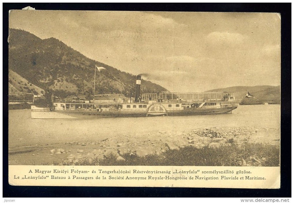 Cpa De Hongrie La Leanyfalu Bateau à Passagers De La Royale Hongroise De Navigation Fluviale Et Maritime  AO50 - Hungary