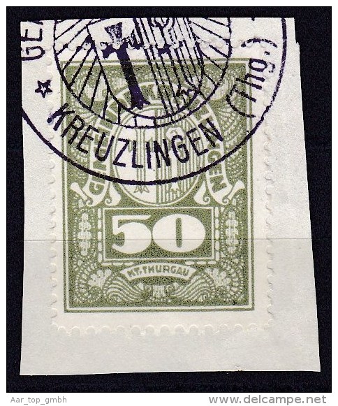 Heimat TG KREUZLINGEN ~1950 Fiskalmarke Auf Papierstück - Revenue Stamps