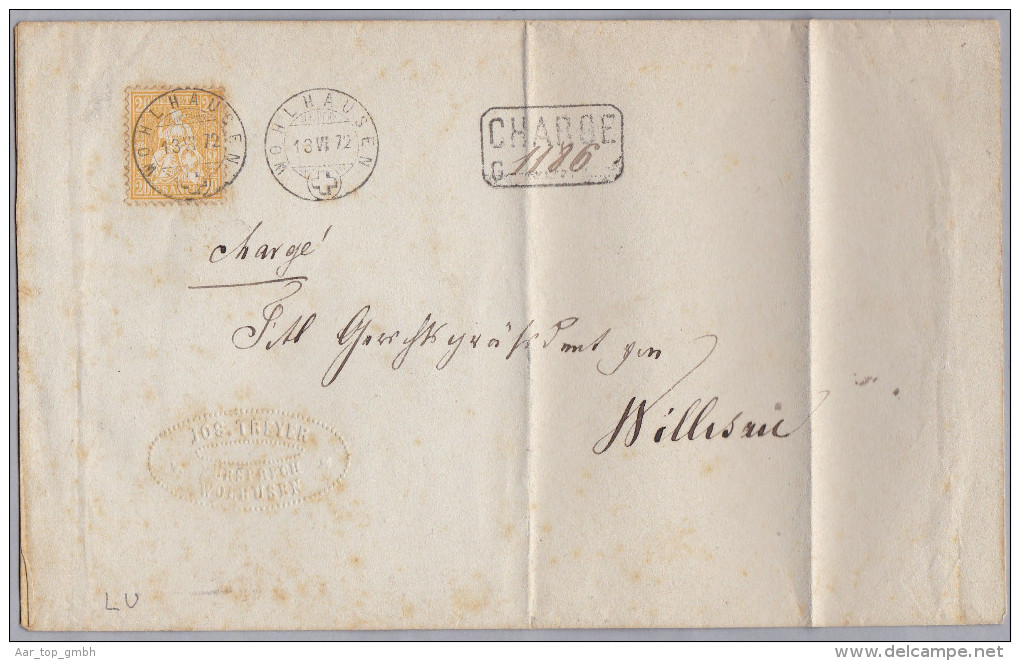 Heimat LU WOLHAUSEN 1872-06-13 Chargé-Brief Nach Willisau - Storia Postale